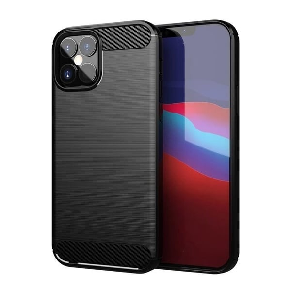 Carbon Case Flexibelt Skal iPhone 12 Mini - Svart
