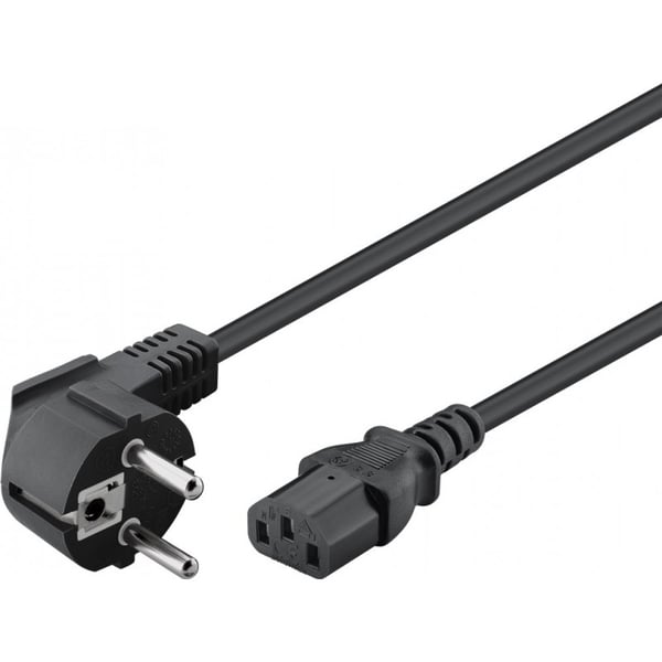Vinklad Strömkabel PC 1.5m - Svart