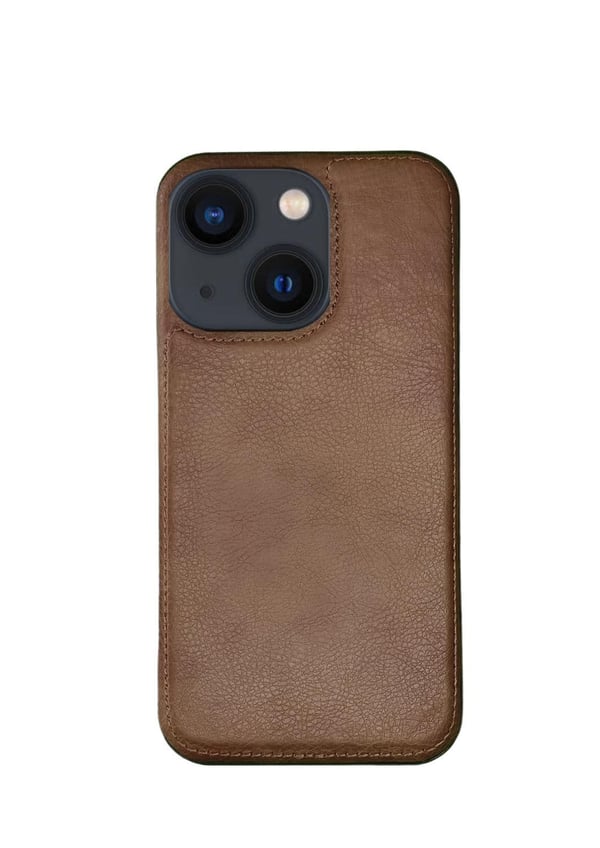 Läderskal till iPhone 14 Plus Brun