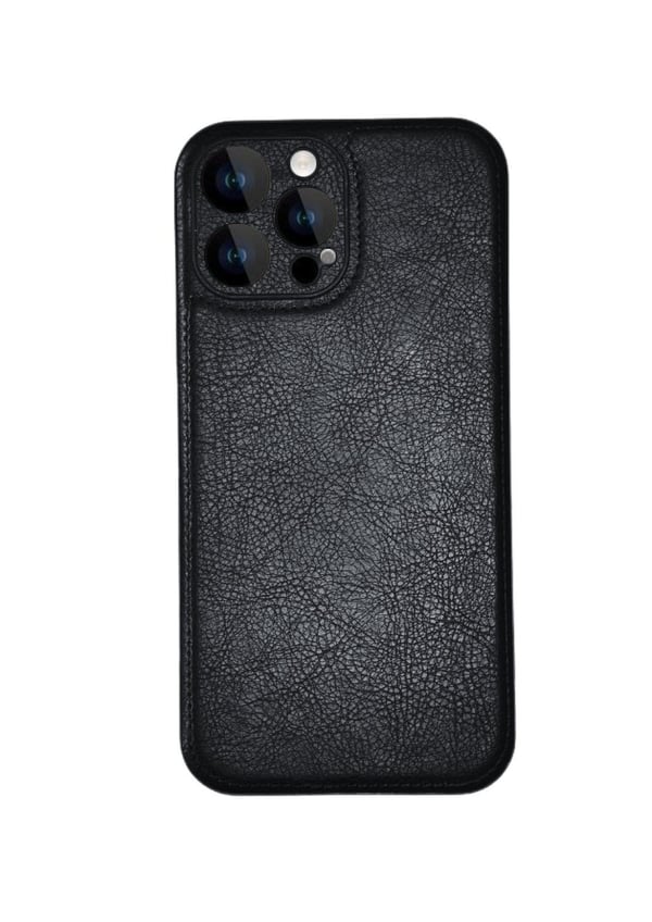 Läderskal till iPhone 12 Pro Max Svart