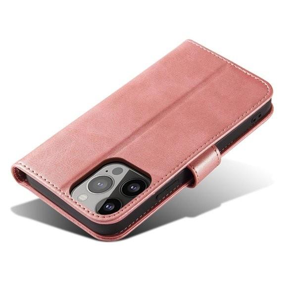 Magnet Case Flip Fodral med Ställ och Plånbok iPhone 14 Pro Max - Rosa