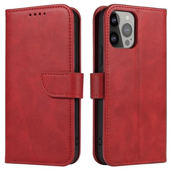 Magnet Case Flip Fodral med Ställ och Plånbok iPhone 14 Plus - Röd