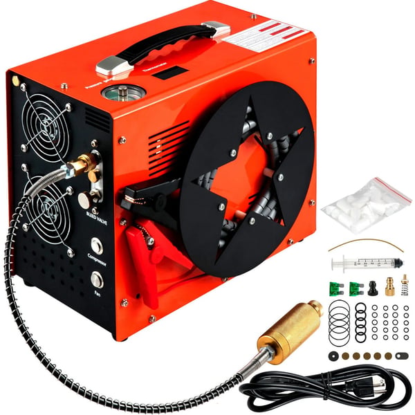 4500Psi 350W 12V/220V bärbar säker PCP luftkompressor med inbyggd fläkt och olje/vattenavskiljare, ställ in tryck/auto stopp funktion
