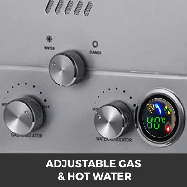18L/min väggmonterad LPG varmvattenberedare med flera skydd, lätt att kontrollera