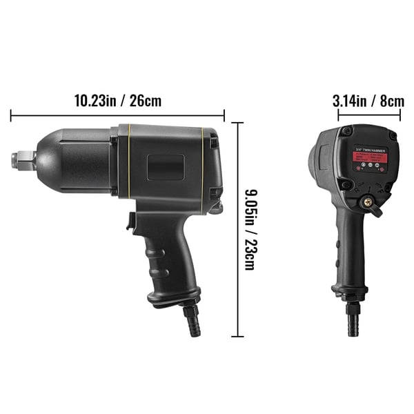 1327 ft.lbs/1800 N.m 5600 RPM 3/4" pneumatisk slagnyckel, justerbar riktning och hastighet, kraftfull, enkel och bekväm att använda