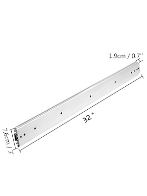 L 32" x B 3" 500lbs lastkapacitet professionell tresektions kraftig lådslidsats med skjutlås, högkvalitativt material, smidig/tyst glidning