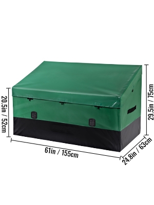 150 gallon 155x63x75x52cm portabel utomhusförvaringslåda med nätventil, högkvalitativt material, lätt att montera