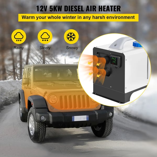 5KW 12V 4-håls allt-i-ett dieselluftvärmare, energibesparande integrerad parkeringsvärmare, snabb uppvärmning, enkel installation