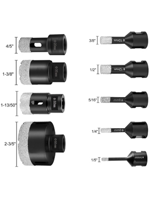 9st diamanthålsåg för torr/våt skärning + 1st sågblad, 5/8" universalgänga, effektiv och smidig, användarvänlig design