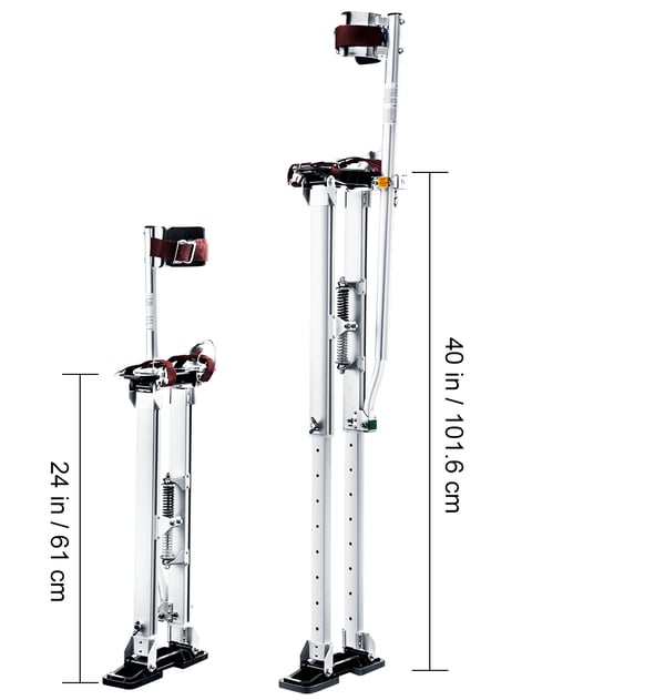 61-101,6cm justerbar höjd 103kg lastkapacitet gipsvägg styltor, aluminiumlegeringsmaterial, hög stabilitet, lätt och kompakt