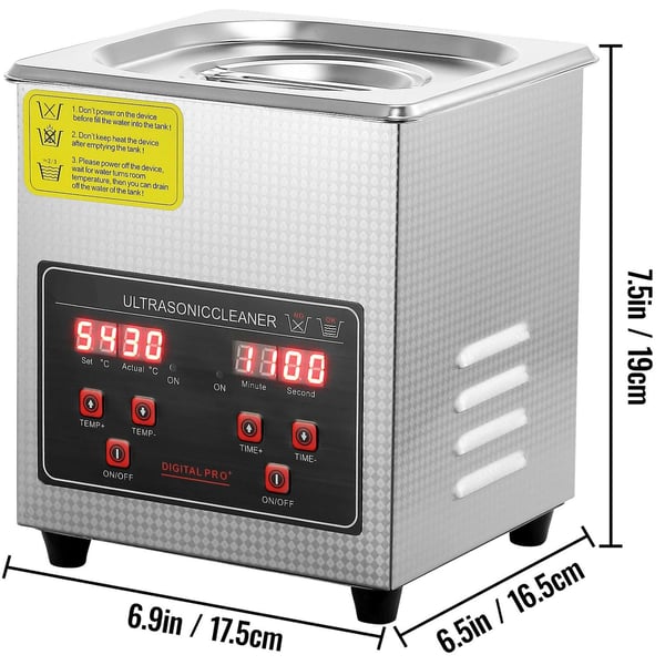 33-40kHz 2L bärbar ultraljudsrengöringsmaskin med digital kontrollpanel, justerbar tid och temperatur, säker att använda