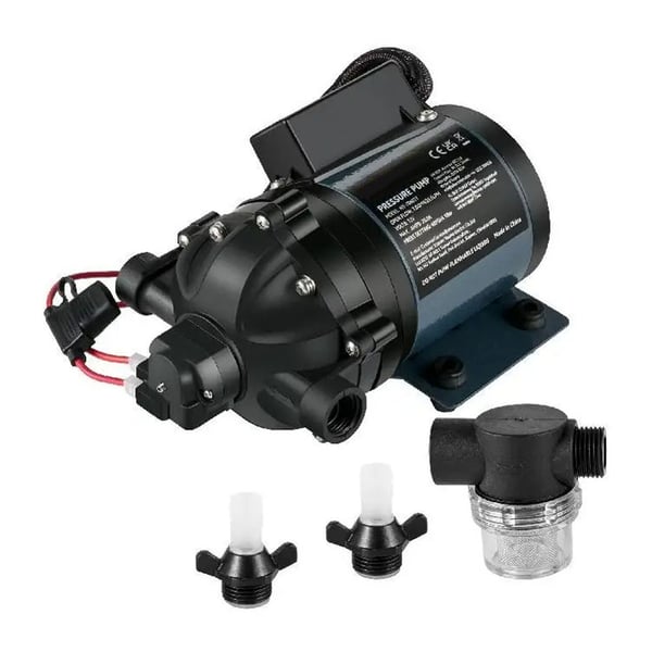 12V 240W 7GPM spolpump för husbil med självsugande funktion, säker högtrycksvattenpump, tyst och smidig drift