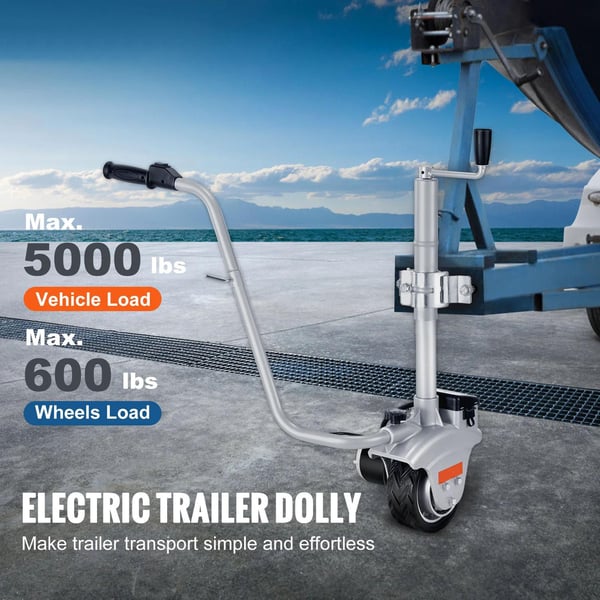 350W 12V 5000lbs dragkapacitet 22 fot/min elektrisk släpvagn med 8" däck, säker och stabil, lätt att installera