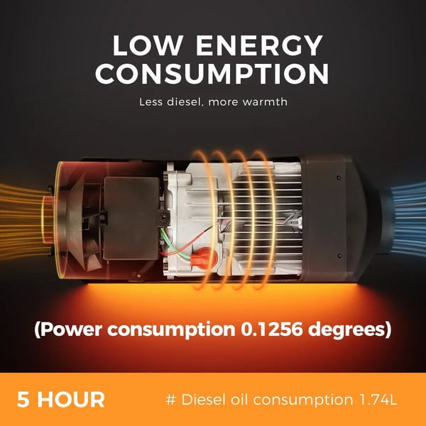 8KW 12V/24V/100-240V dieselluftvärmare med Bluetooth APP-kontroll, integrerad parkeringsvärmare, snabb uppvärmning