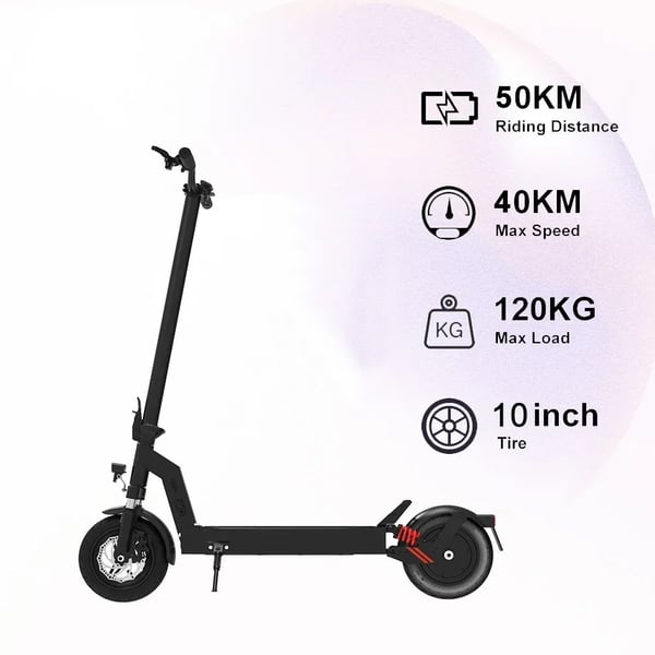 500W-48V-13Ah 40km/h hopfällbar elskoter, elsparkcykel för vuxna, elektrisk skoter, 40-50km räckvidd, 10-tums terrängdäck