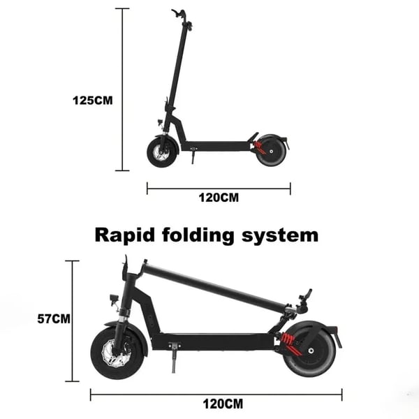 500W-48V-13Ah 40km/h hopfällbar elskoter, elsparkcykel för vuxna, elektrisk skoter, 40-50km räckvidd, 10-tums terrängdäck