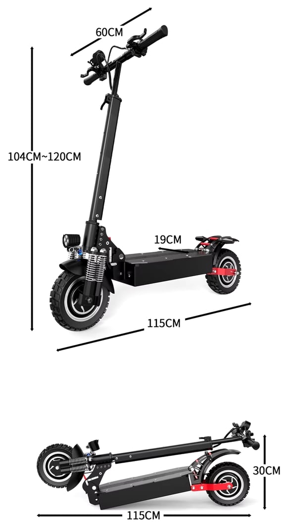 2400W-48V-21Ah elskoter med hög effekt, hopfällbar elektrisk skoter med dubbelmotor, 60 km/h elsparkcykel, 60 km räckvidd