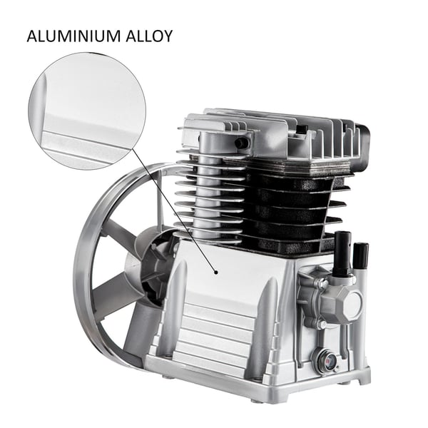2,2kW 12CFM 375 L/min enstegs luftkompressorhuvud med 2 cylindrar, oljesiktfönsterdesign, smidig drift och enkelt underhåll