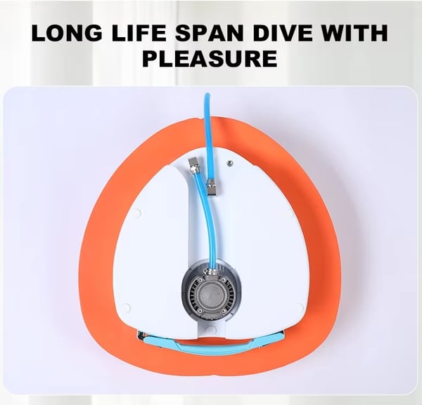 53L/min 5H 10m bärbar tanklös vattentät uppladdningsbar undervattens snorkel, dykning snorkelutrustning, mobil dykventilator