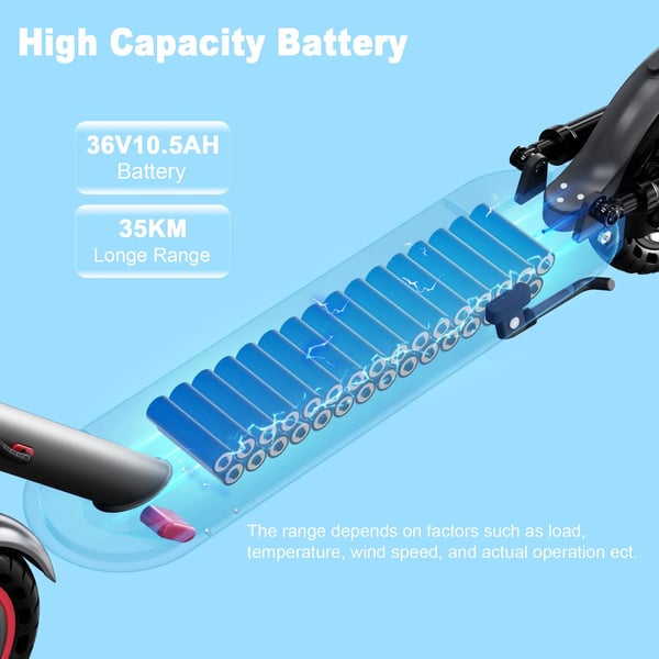 600W 36V 10,5Ah 31km/h vuxen elektrisk skoter med 8,5" däck, elsparkcykel med dubbla bromssystem, elskoter med APP-kontroll