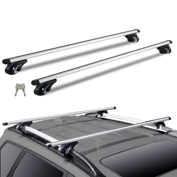 2st 200 lbs kapacitet justerbar universal takräkes tvärbalk, borrfri aluminium takräcke tvärstång, inget brus, inga vibrationer
