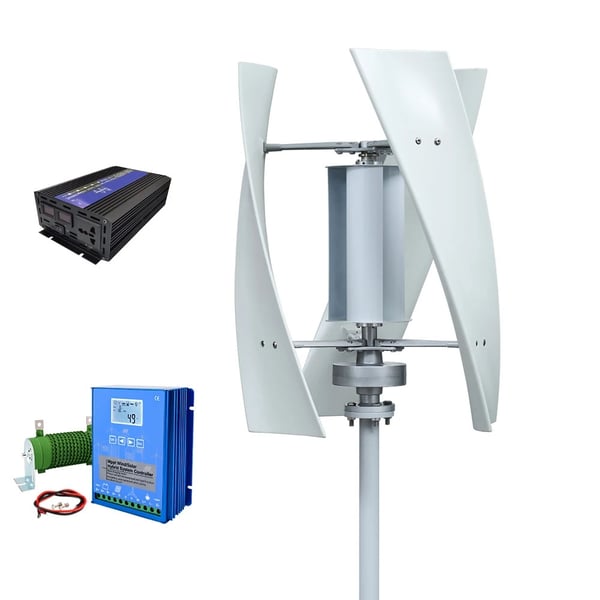 2KW 12V hushållsvindkraftverk med off-grid system, vertikalaxel vindturbingenerator, låg starthastighet, enkel installation