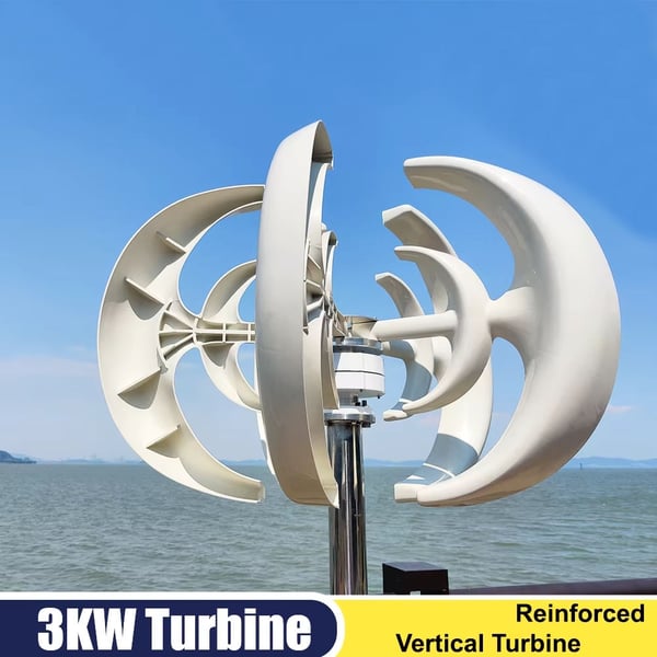3000W 48V 5-bladigt vindkraftverk med MPPT hybridstyrning, hemmabruk vindturbinggenerator med monteringsbas