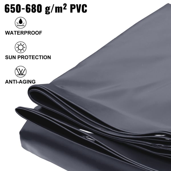 4m x 8m poolskydd, pool säkerhetsskydd, slitstarkt PVC-material, förbättrad säkerhet, skyddad mot skräp och löv, lätt att installera