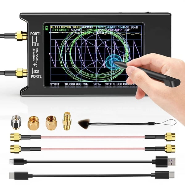 10k-1.5GHz 4-tums handhållen vektornätverksanalysator, version 4.3 bärbar HF VHF UHF-antennanalysator, hög mätnoggrannhet