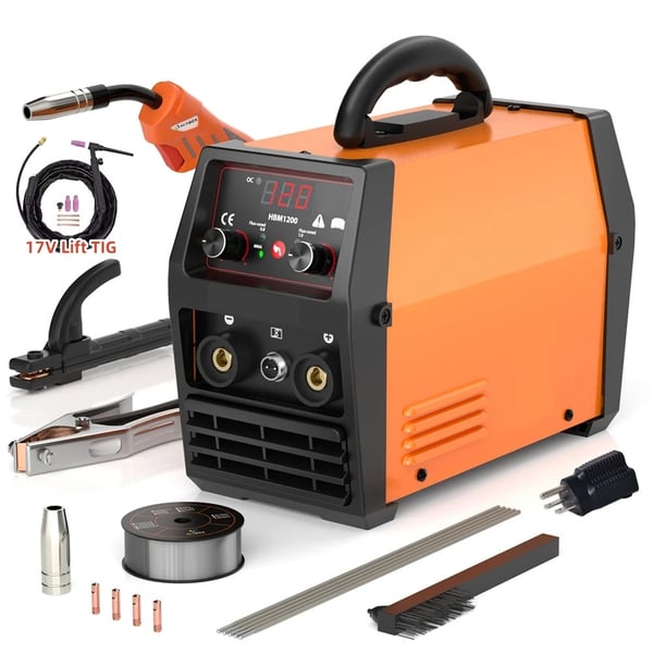 3-i-1 MIG/MMA/Lift TIG bärbar bågsvetsmaskin, IGBT-invertersvetsmaskin med 17V TIG-brännare, utmärkta svetsegenskaper