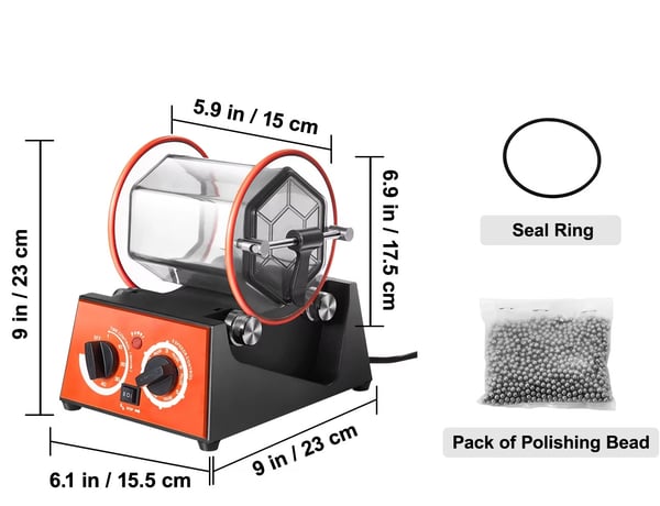 45W 3kg roterande smyckespolermaskin med timer, trumpolermaskin, flera hastigheter, effektiv prestanda, enkel användning