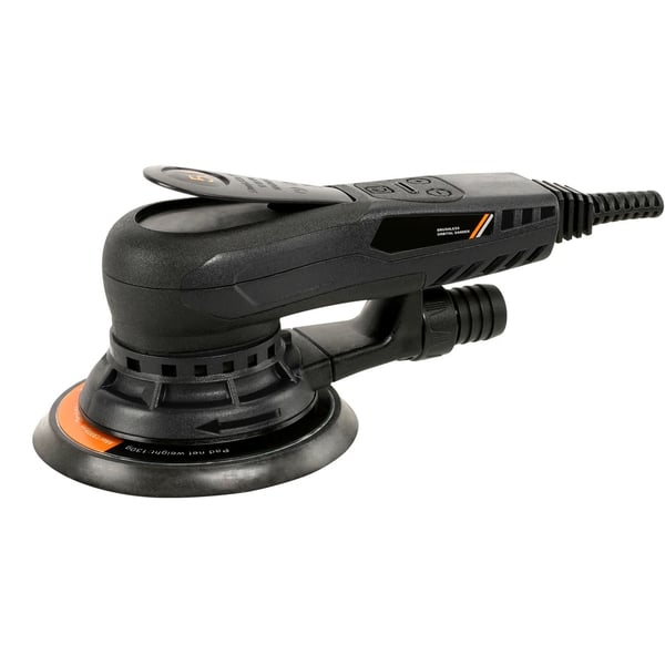 6"/150 mm 350 W 4000-10000 RPM elektrisk excenterslip, låg ljudnivå, låga vibrationer, lågt underhåll