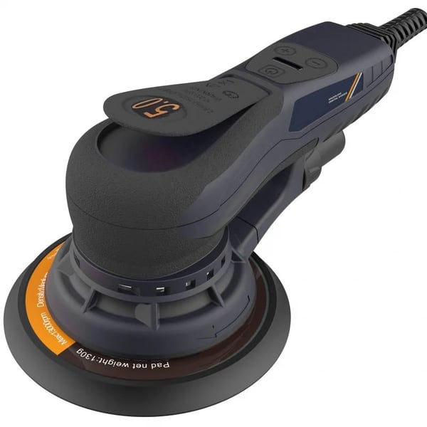 6"/150 mm 350 W 4000-10000 RPM elektrisk excenterslip, låg ljudnivå, låga vibrationer, lågt underhåll