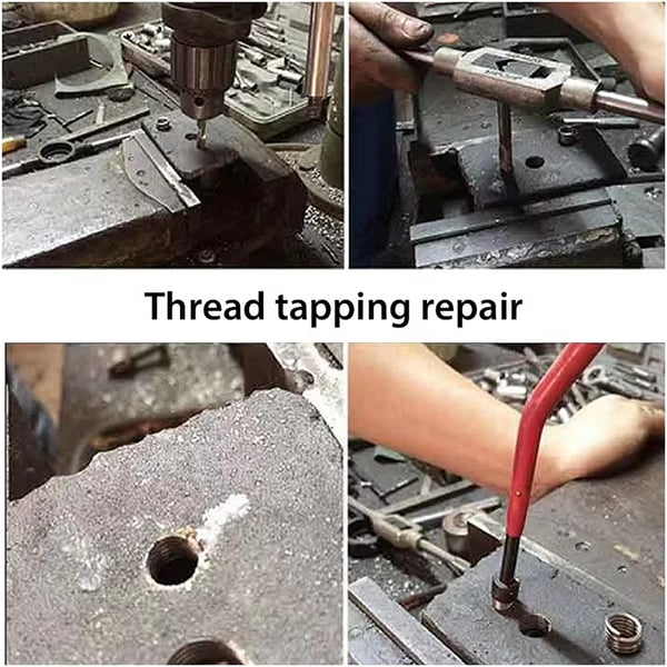 131-delat gängreparationsverktygssats för att reparera skadad gängnyckel spiralborr, pålitlig och hållbar