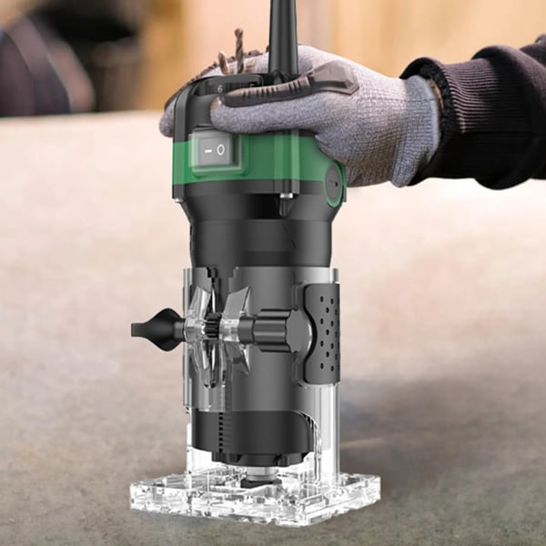 800W 33000 RPM 6-växlad elektrisk trimmer med 15 fräsar, träbearbetningskantmaskin, justerbart spår-/trimningsdjup