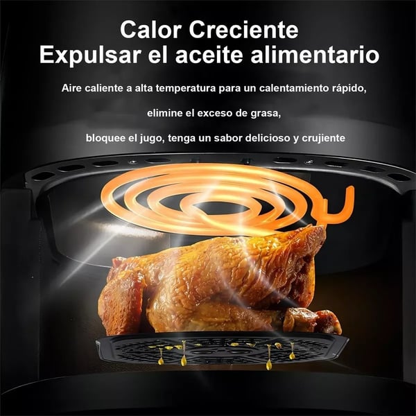 2400W 8L smart airfryer med stor kapacitet, LED-pekskärm, 8 funktioner, 360° exakt uppvärmning, enkel att rengöra