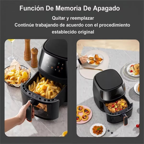2400W 8L smart airfryer med stor kapacitet, LED-pekskärm, 8 funktioner, 360° exakt uppvärmning, enkel att rengöra