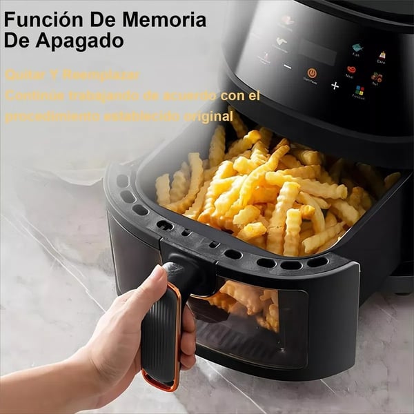 2400W 8L smart airfryer med stor kapacitet, LED-pekskärm, 8 funktioner, 360° exakt uppvärmning, enkel att rengöra