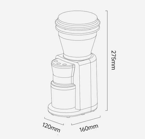 210g elektrisk kaffekvarn med visuell tratt för espresso, americano och pourover-kaffe, 31 växlar, effektiv malning