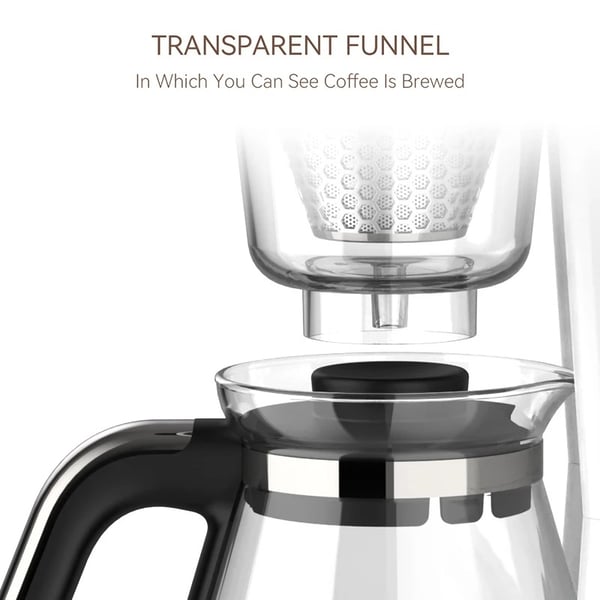 3-i-1 750ml 700W amerikansk droppkaffemaskin, hällkaffebryggare, glas tekanna