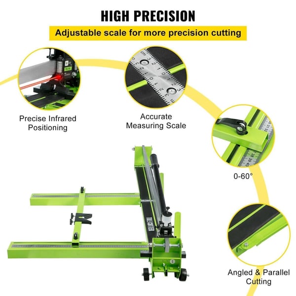 800mm professionell manuell kakelskärare, hel stålram,exakt laserpositionering