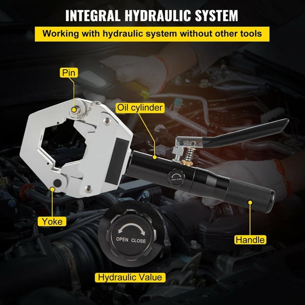 Allt-i-1 handhållen hydraulisk slangpress med 7 stansar,lätt att installera/bära