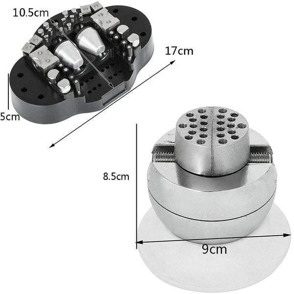 3 tums mini gravering boll skruvstäd med komplett tillbehörssats, galvaniserat stål material, vridbar design, justerbara käftar