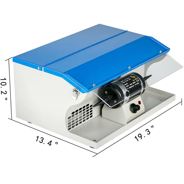 200W 0-8000RPM justerbar smyckespolermaskin med belysning/dammsamlare, stark kraft, lågt ljud, snabb värmeavledning