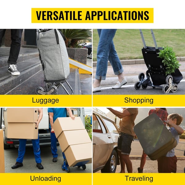 150kg last tung hopfällbar trappklättervagn, hållbar konstruktion, stabil drift, ergonomisk design, lätt att använda och förvara