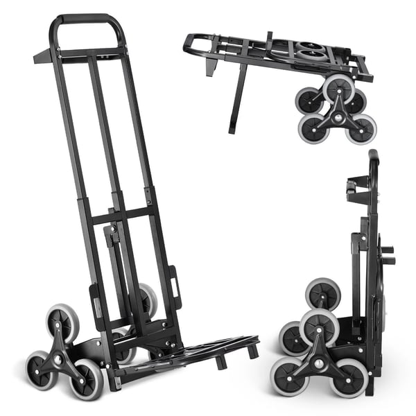 210kg last hopfällbar trappklättervagn med reservhjul, hållbar konstruktion, stabil drift, ergonomisk design, lätt att använda/förvara
