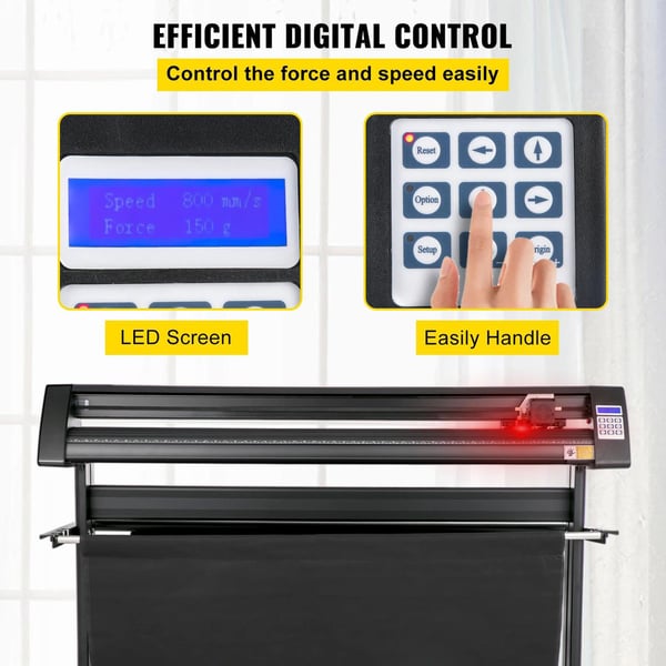 720mm halvautomatisk vinylskärplotter med laserguideöga, högeffektiv LED-display, precisionsskärning, hög kompatibilitet