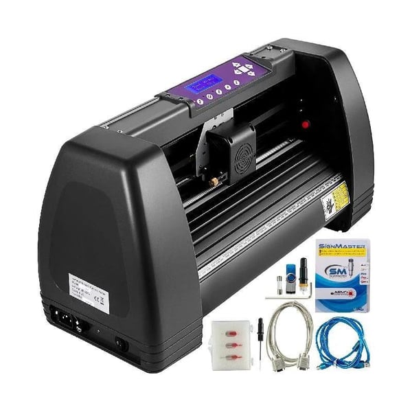 375 mm manuell vinylskärplotter med LCD-panel och COM, USB, U-disk portar, stöder offline-drift, exakt skärning, kompakt struktur