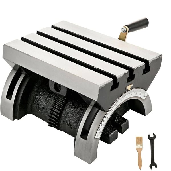 7 x 5" 0-40° justerbar lutande fräsmaskin med exakt skala, med 3 T-spår och vev 7 x 5" 0-40° justerbar lutande fräsmaskin med exakt skala, med 3 T-spår och vev