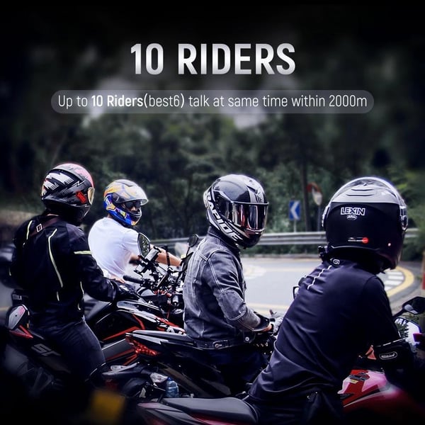motorcykelhjälm intercom headset, 10 ryttare 2000M bluetooth intercom headset